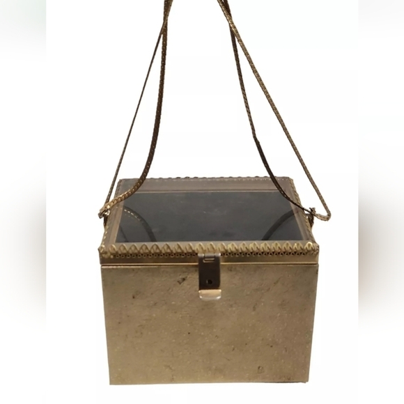 RARE Tyrolean NY Vintage 50's Golden Box Hand Purse - Picture 2 of 9